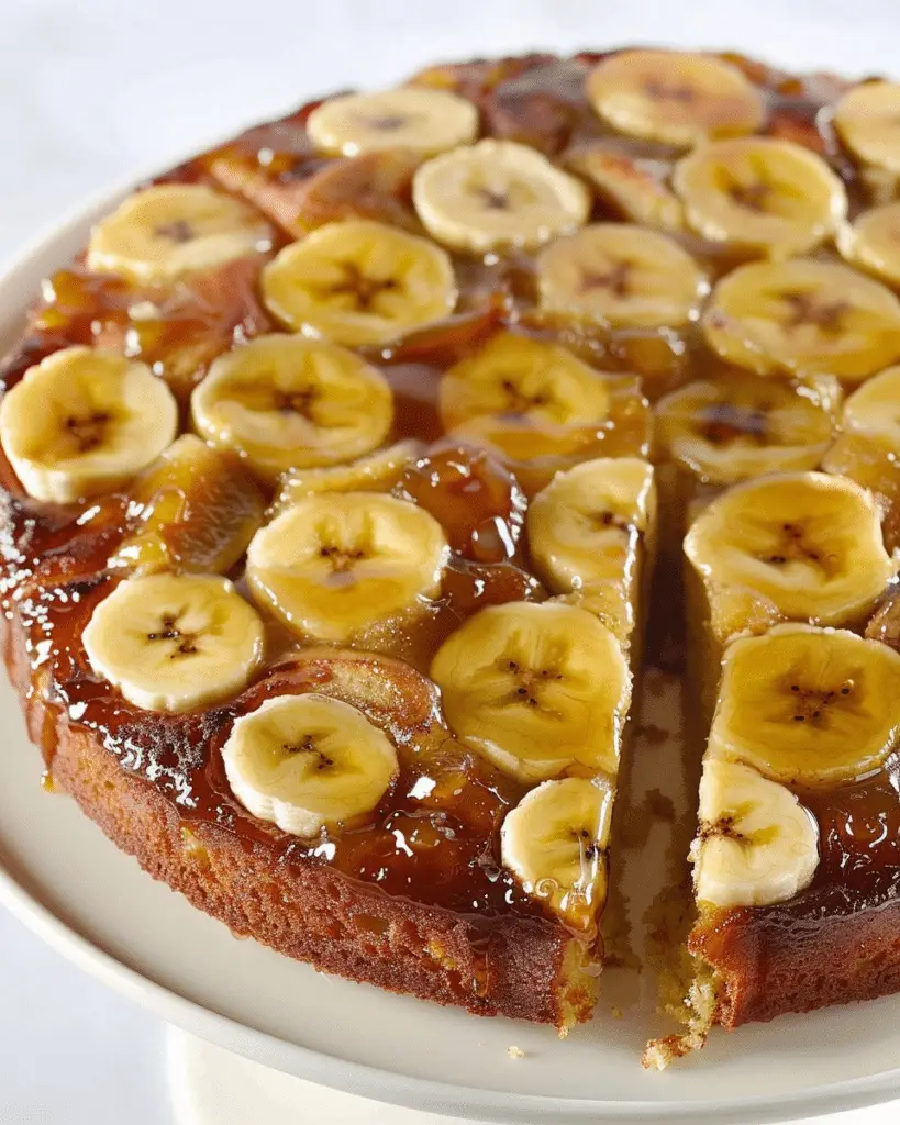 Banana Upside Down Cake (No Eggs, No Dairy)