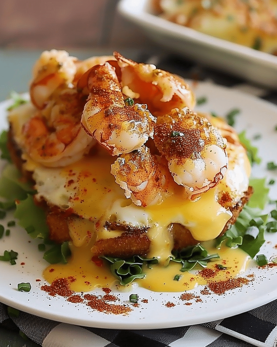 Bay Lobster Eggs Benedict with Cajun Hollandaise