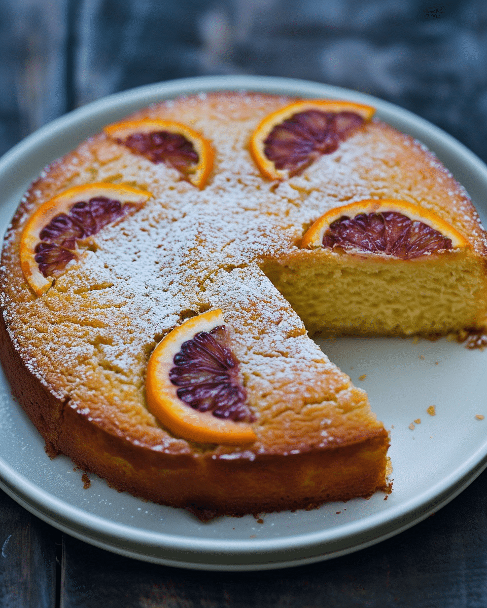 Blood Orange, Saffron and Semolina Cake