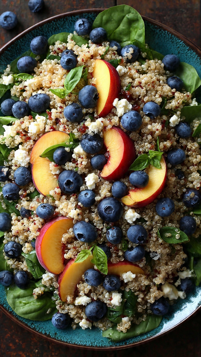 Blueberry Peach Feta Salad