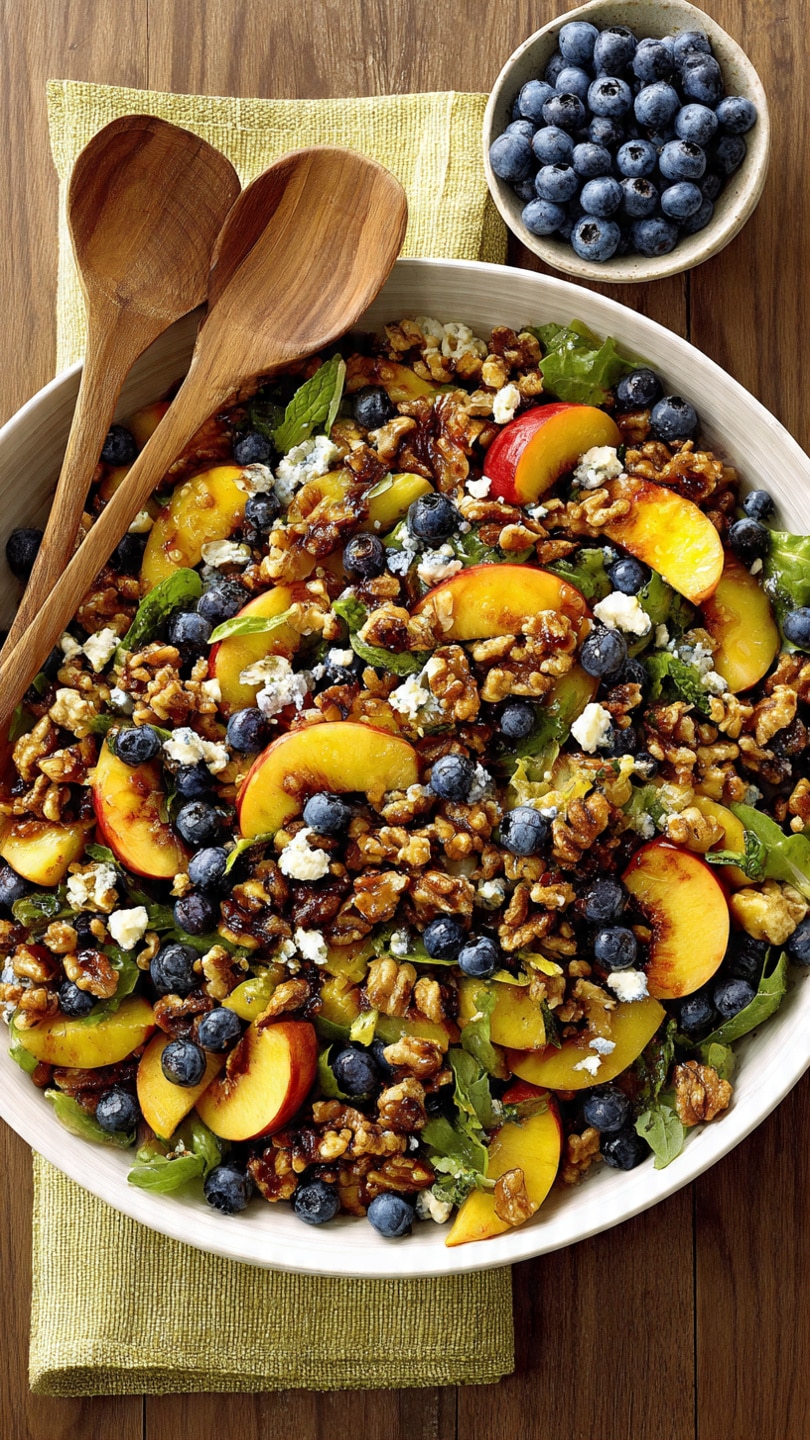 Blueberry Peach Feta Salad