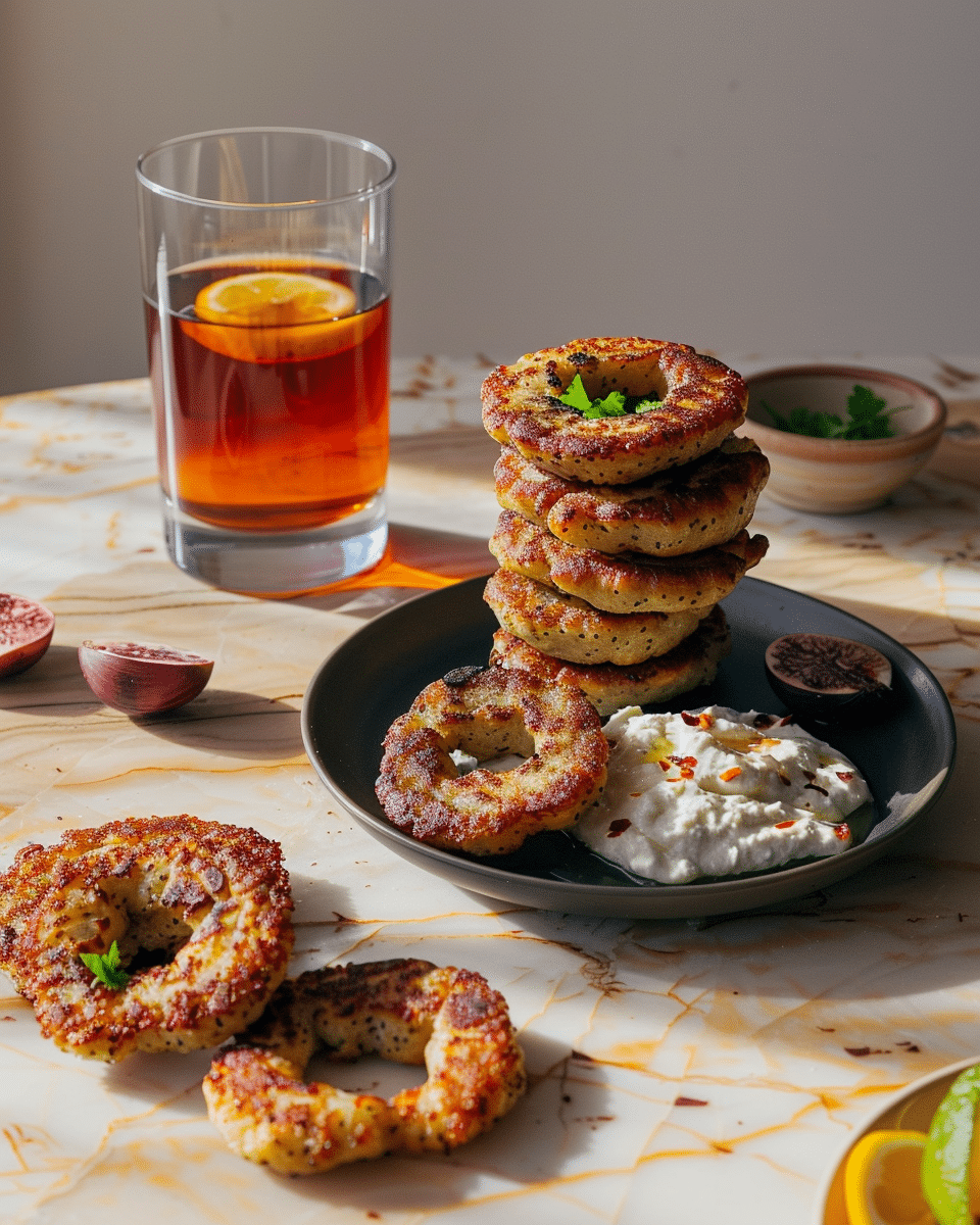 Broken Wheat Fritters with Labneh