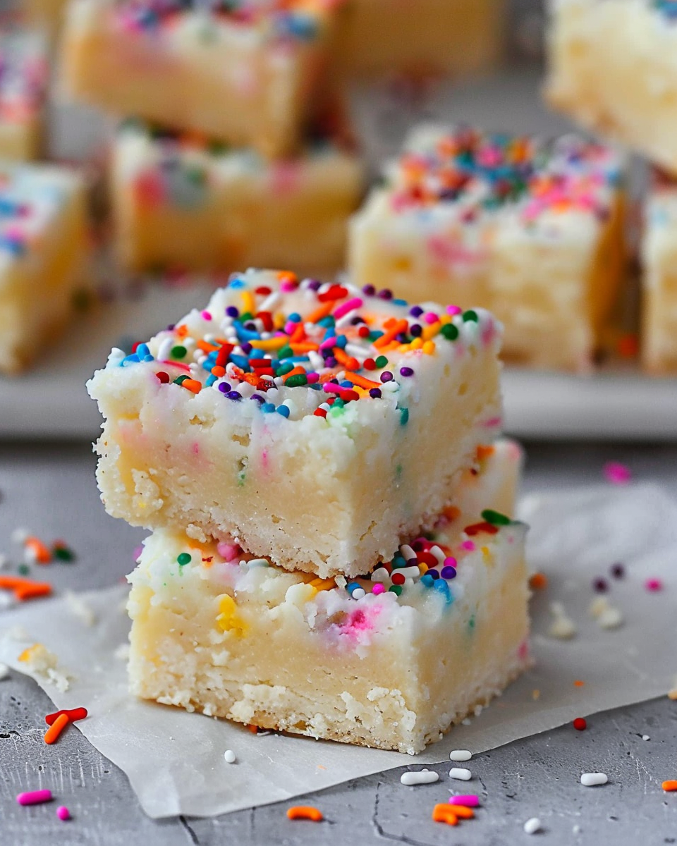 Cake Batter Gooey Bars