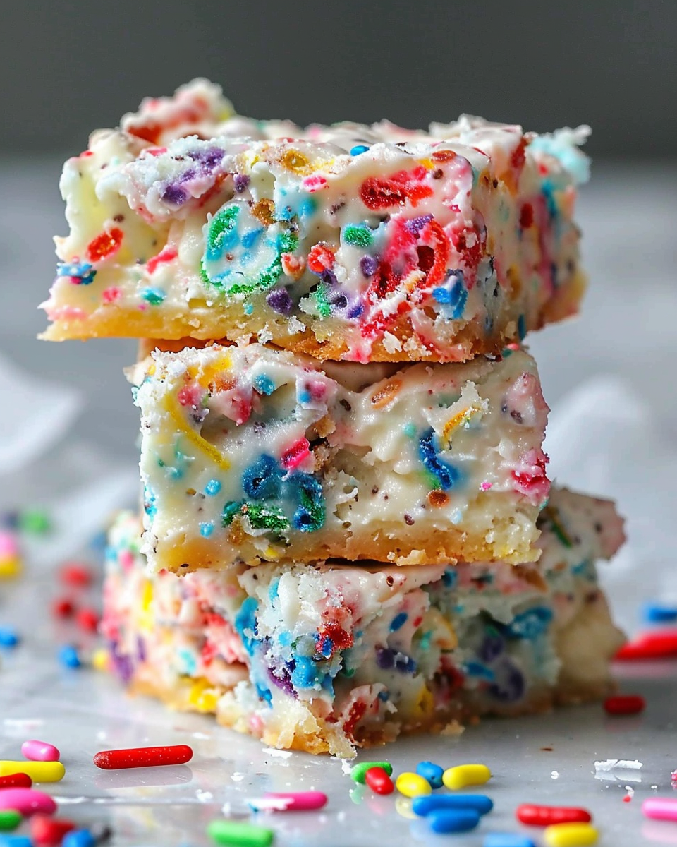 Cake Batter Gooey Bars