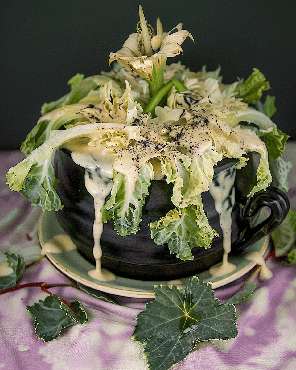 Charred Cabbage With Creamy Spicy Garlic Sauce