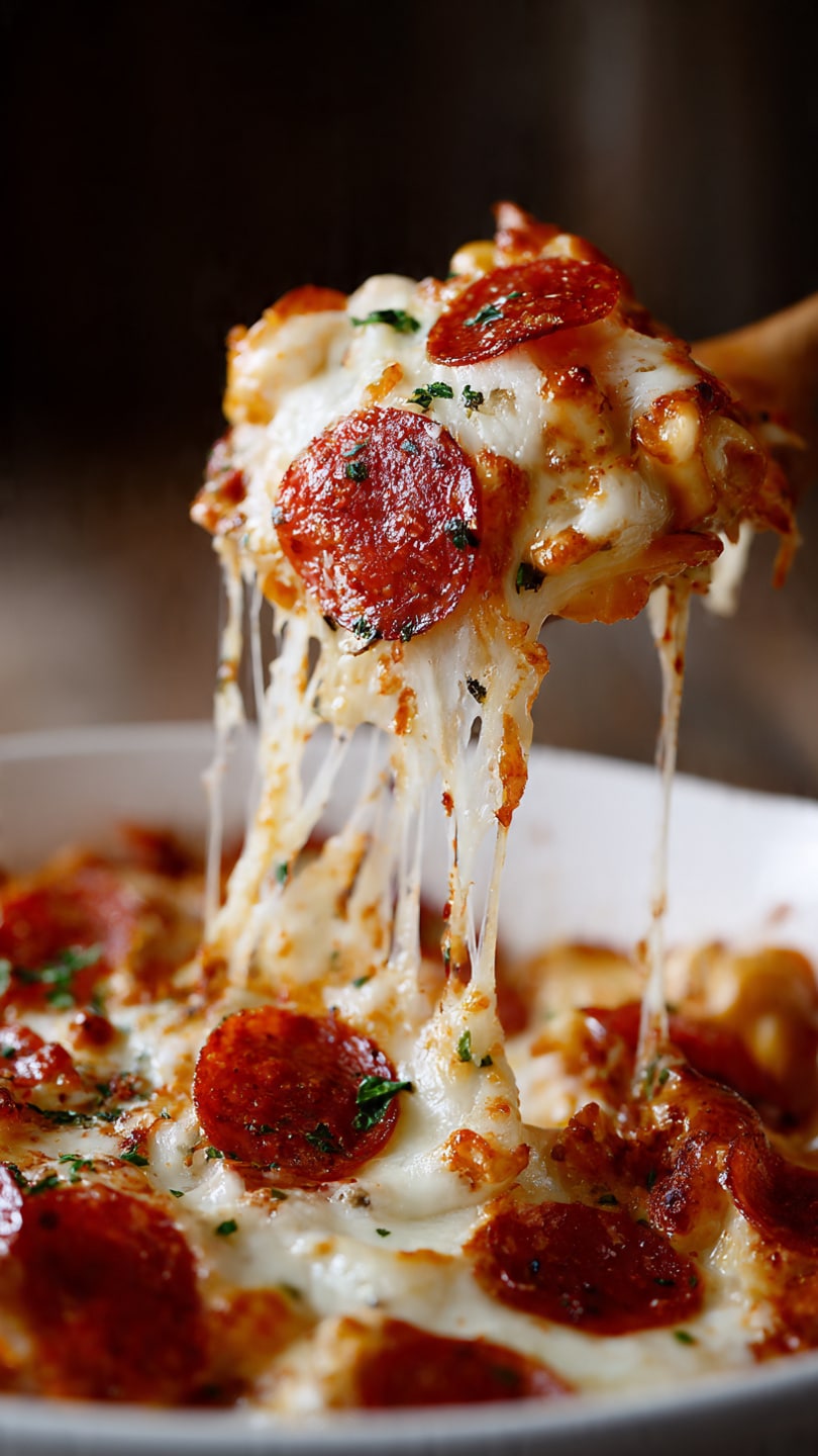 Cheese Tortellini Pepperoni Pizza Casserole