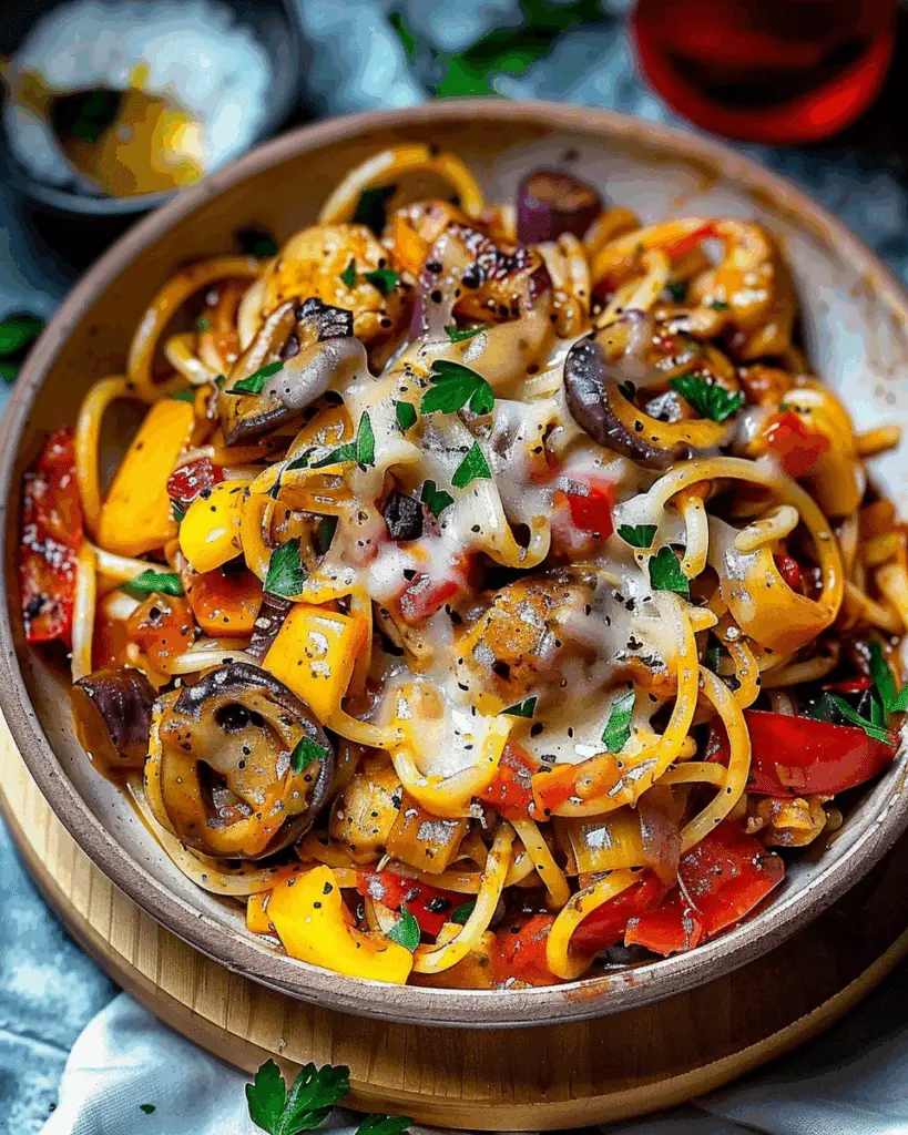 Heavenly Garlic Butter Chicken & Veggie Spaghetti