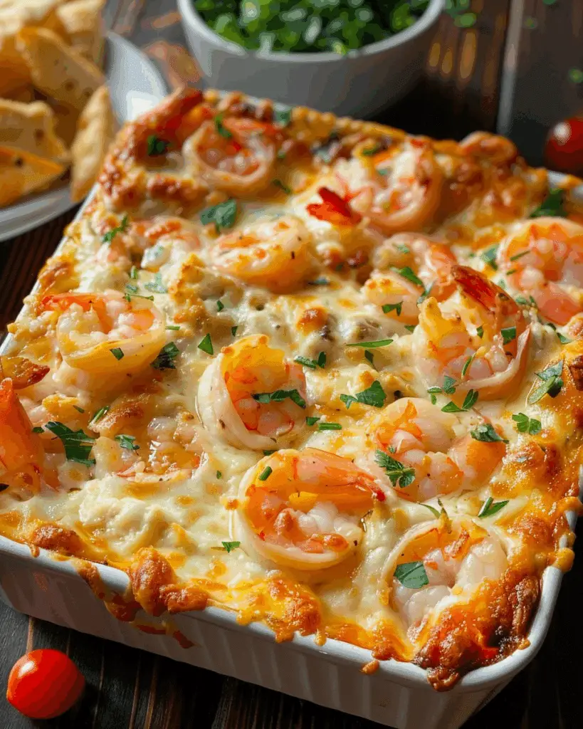 Cheesy Shrimp and Crab Bake Dip