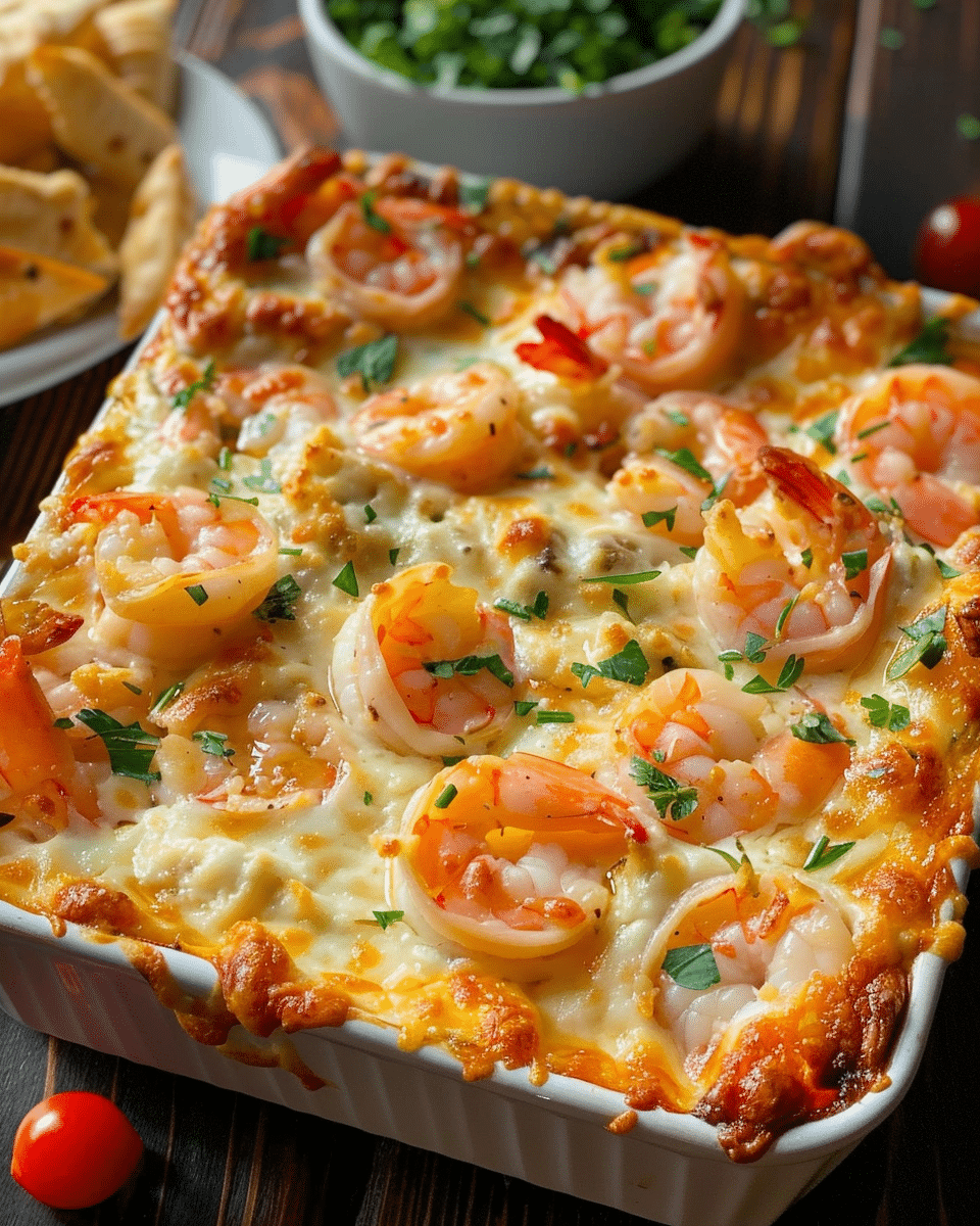 Cheesy Shrimp and Crab Bake Dip