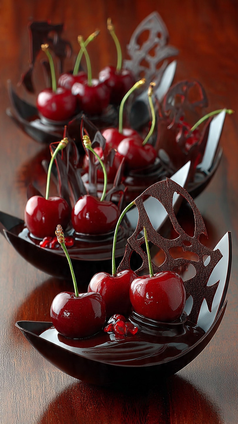 Chocolate Cherry Mousse Log