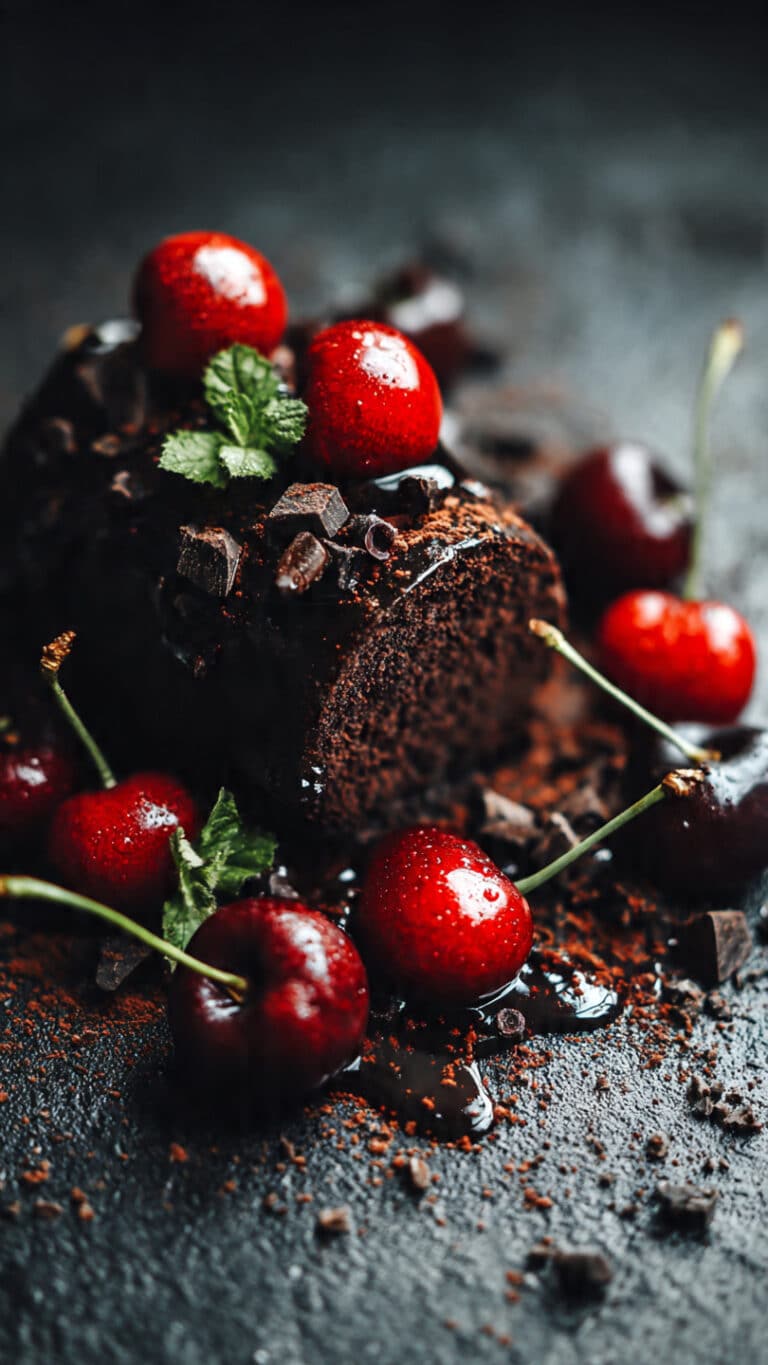Chocolate Cherry Mousse Log