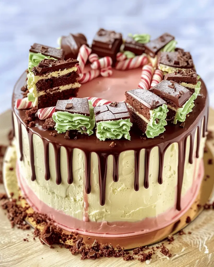 Chocolate Peppermint Crisp Layer Cake