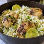 One Pan Cilantro Lime Chicken and Rice with Black Beans