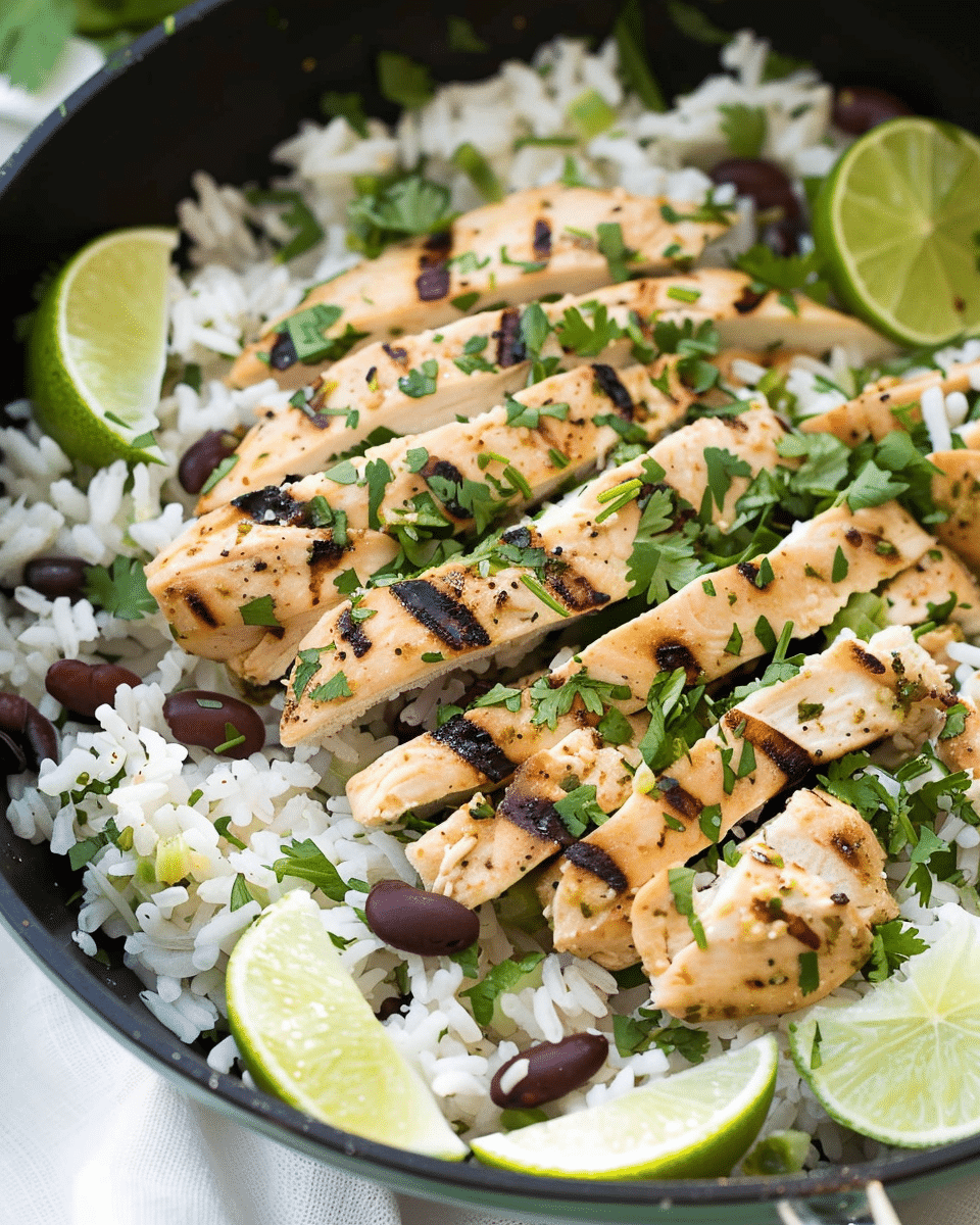 One Pan Cilantro Lime Chicken and Rice with Black Beans