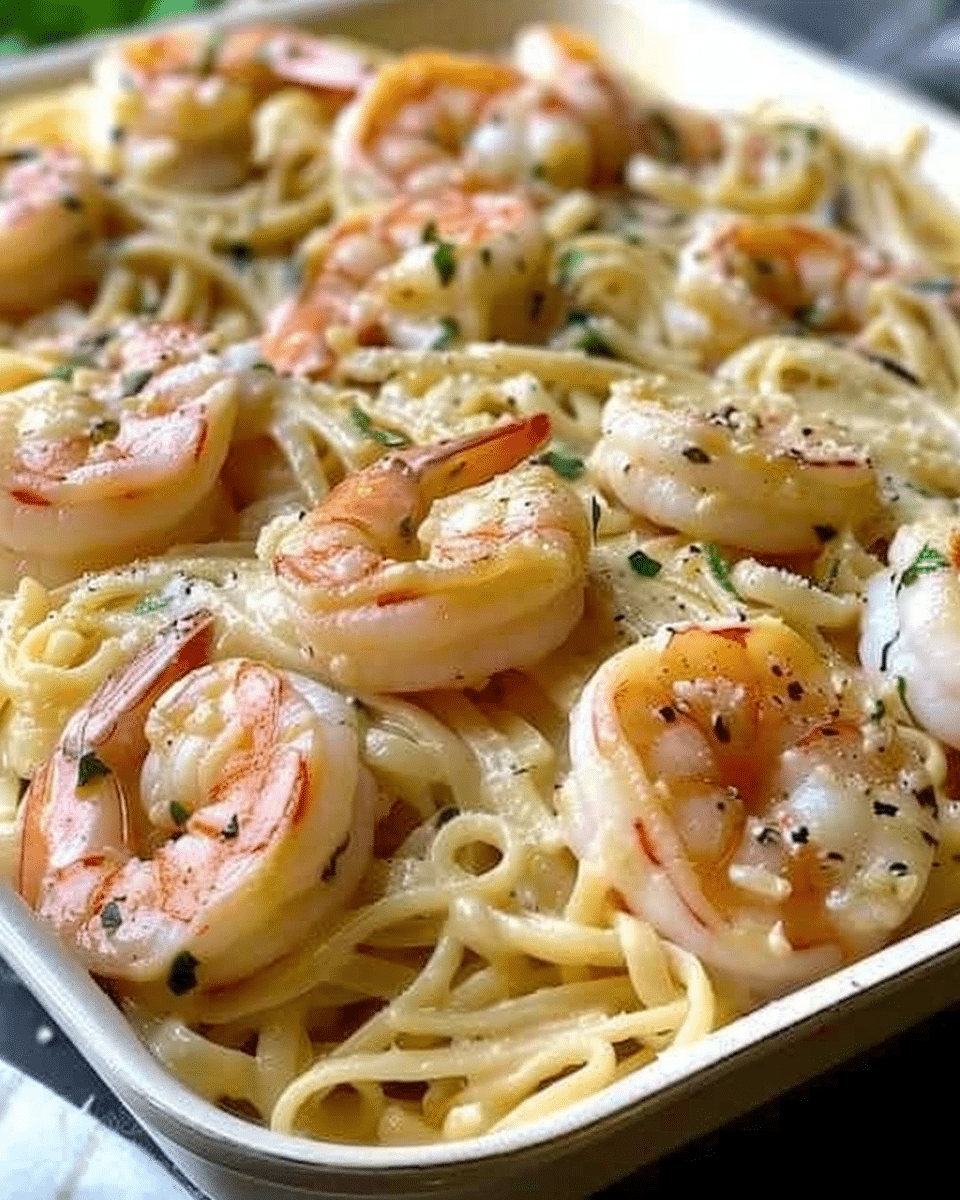 Copycat Cheesecake Factory Shrimp Scampi Linguine