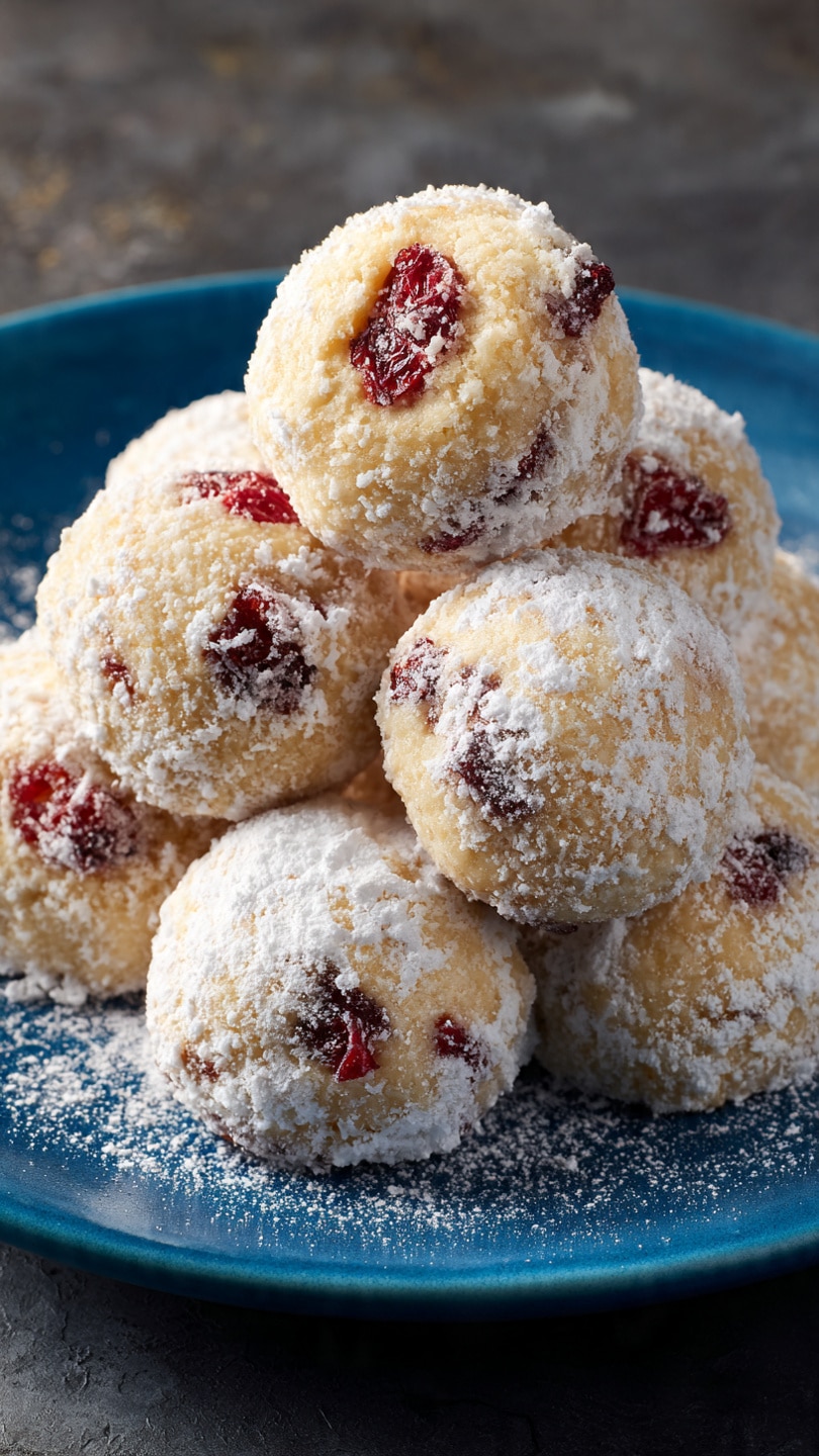 Cranberry Orange Snowball Cookies