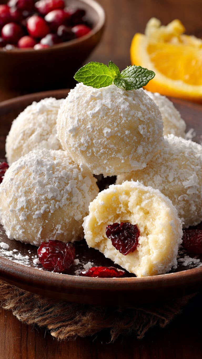 Cranberry Orange Snowball Cookies