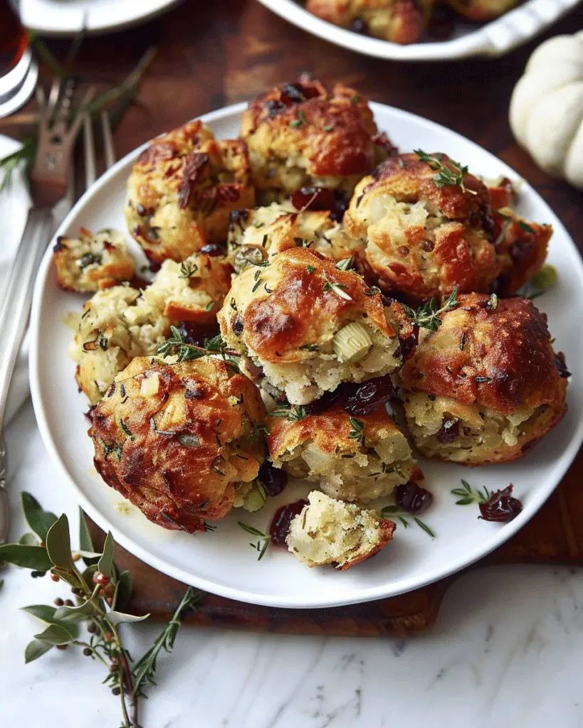 Cranberry Turkey Stuffing Balls