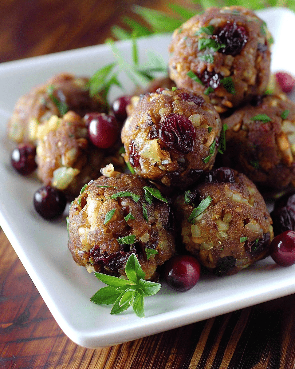 Cranberry Turkey Stuffing Balls