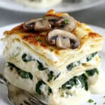 Creamy Spinach & Mushroom White Sauce Lasagna