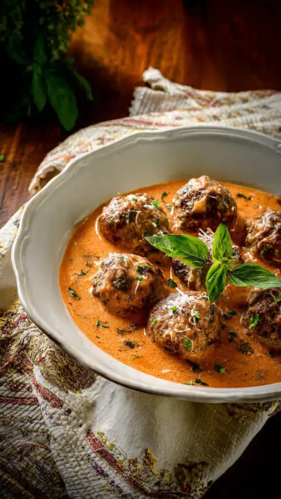 Creamy Tuscan Low-Carb Meatballs