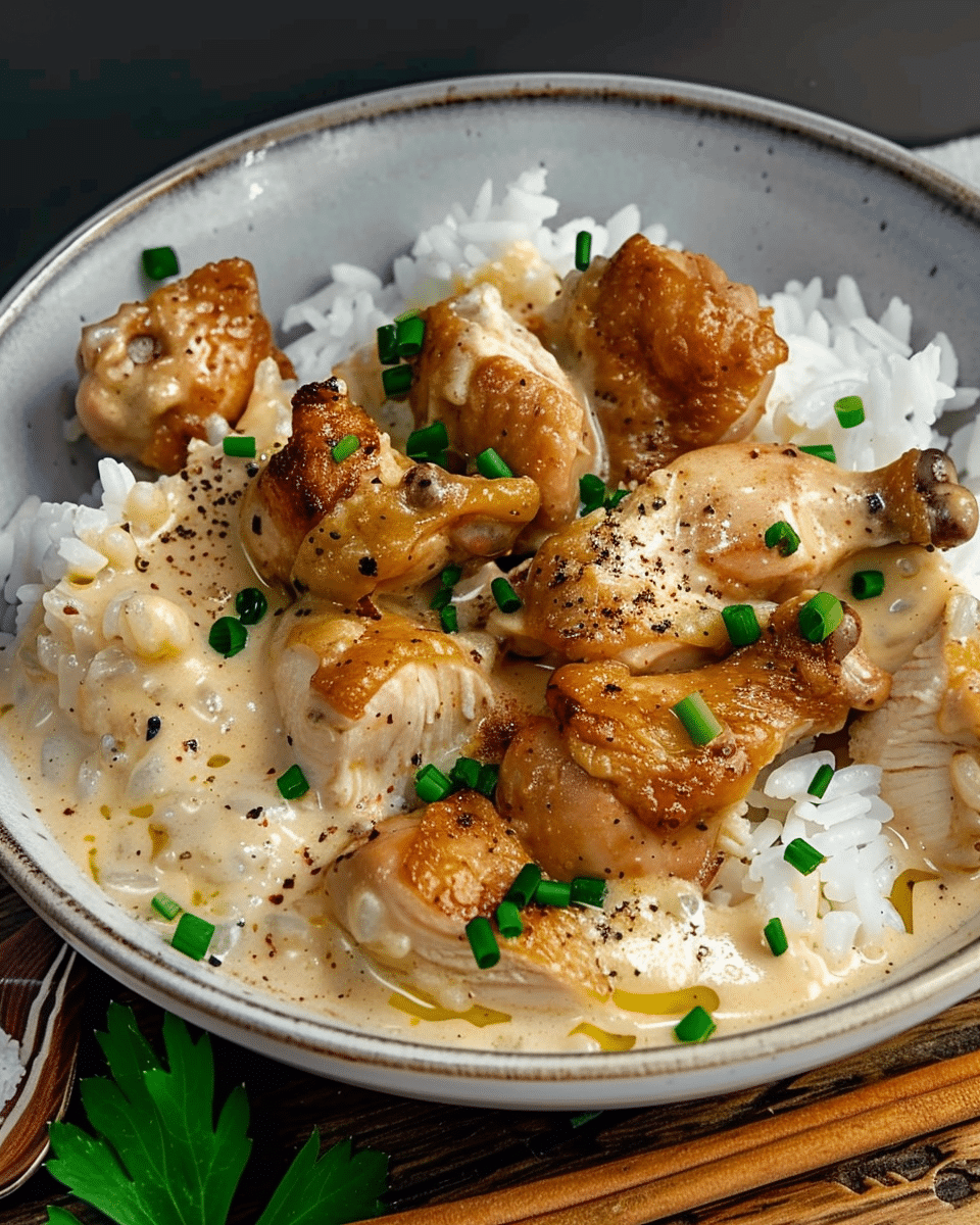 Creamy Smothered Chicken and Rice