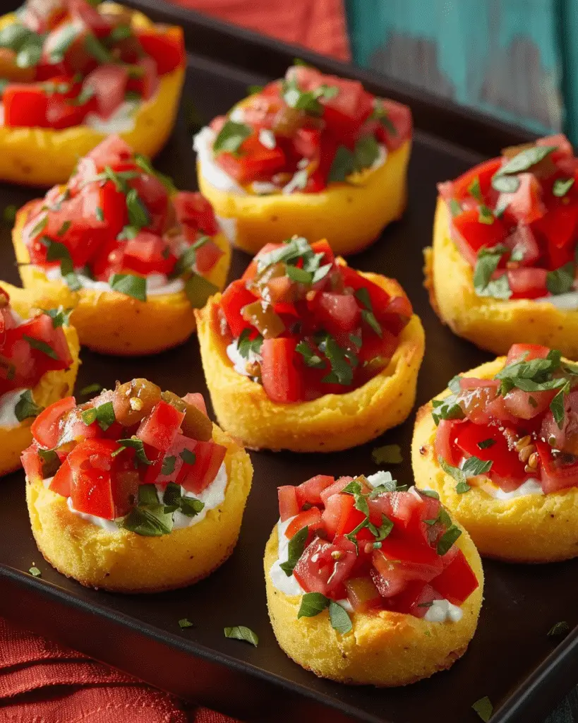 Crispy Polenta Bites with Jammy Tomato Topper