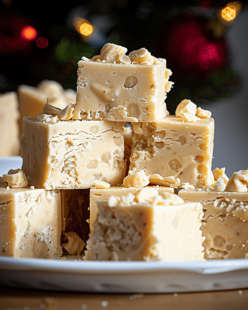 Easy Christmas Eggnog Fudge