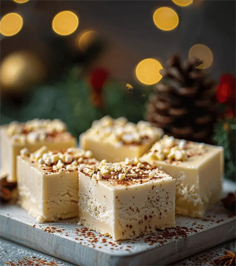 Easy Christmas Eggnog Fudge