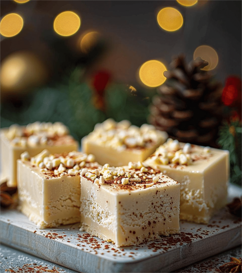 Easy Christmas Eggnog Fudge