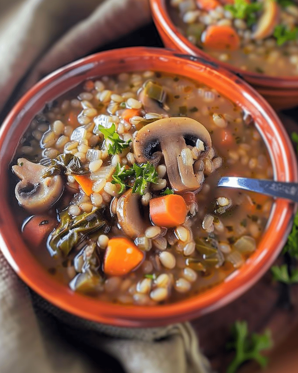 Easy Mushroom Barley Soup
