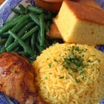 Garlic Butter Drumsticks with Yellow Rice