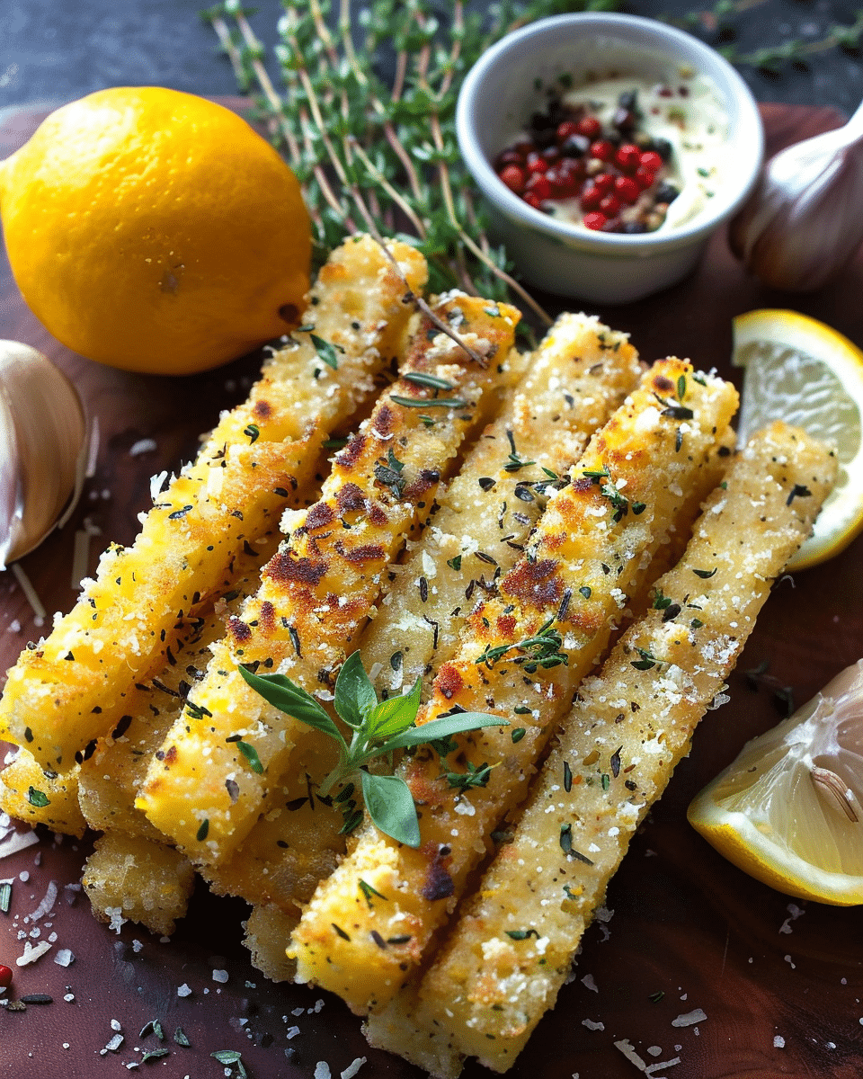 How To Make Garlic Parmesan Herb Butter Polenta Fries with Lemon Aioli