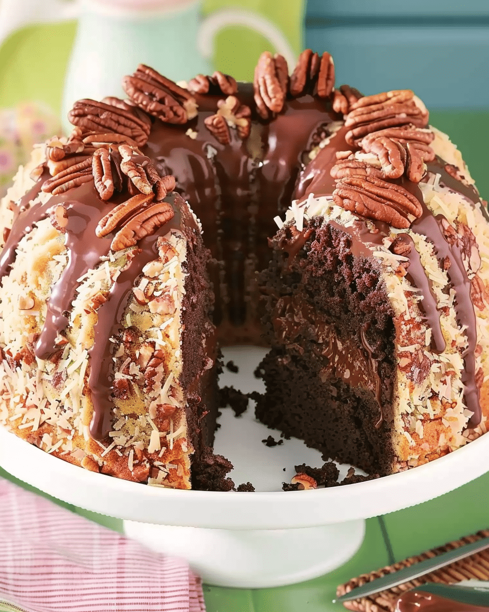 German Chocolate Pecan Pound Cake