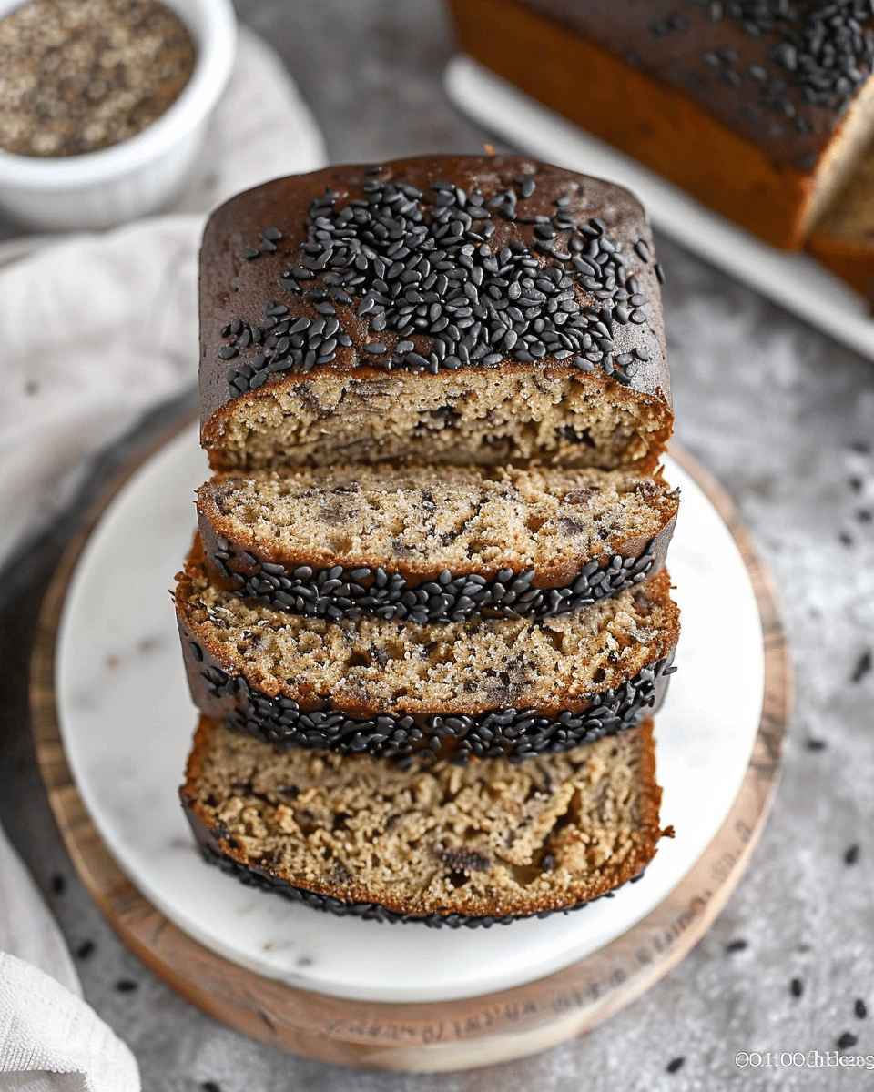 Gluten Free Black Sesame Banana Bread