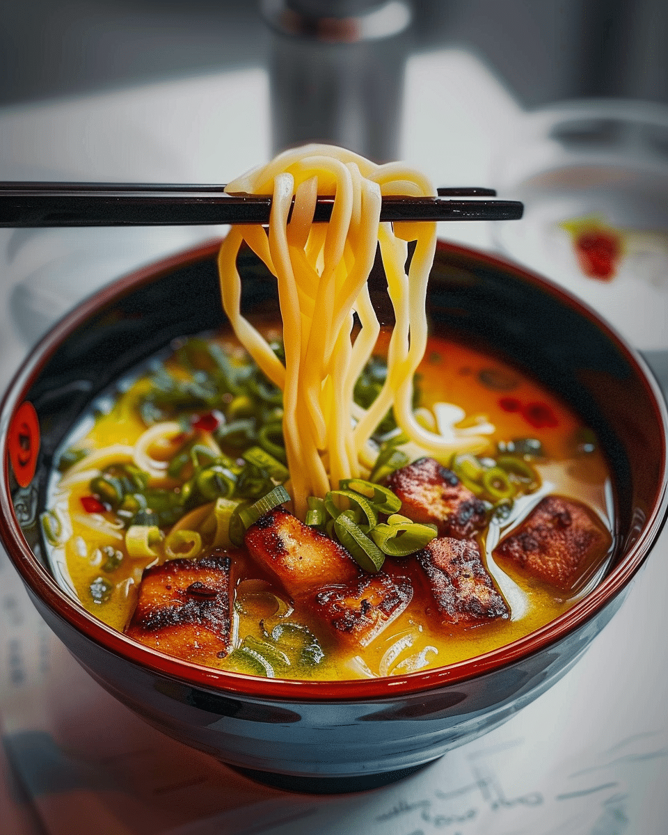 Golden Coconut Noodle Soup