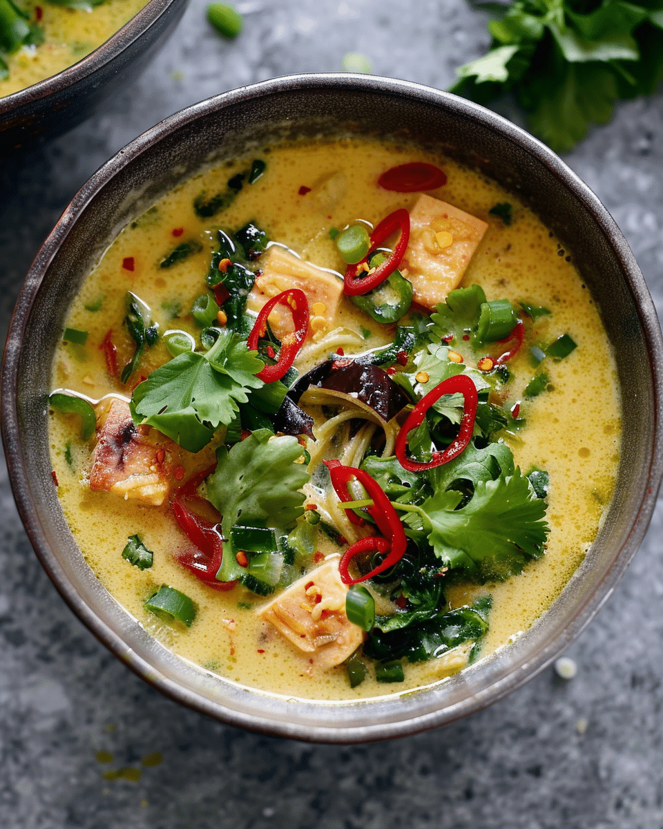 Golden Coconut Noodle Soup