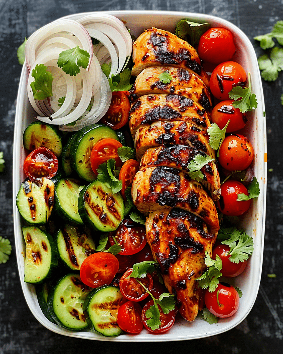 Grilled Chicken Breast with Steamed Veggie Medley