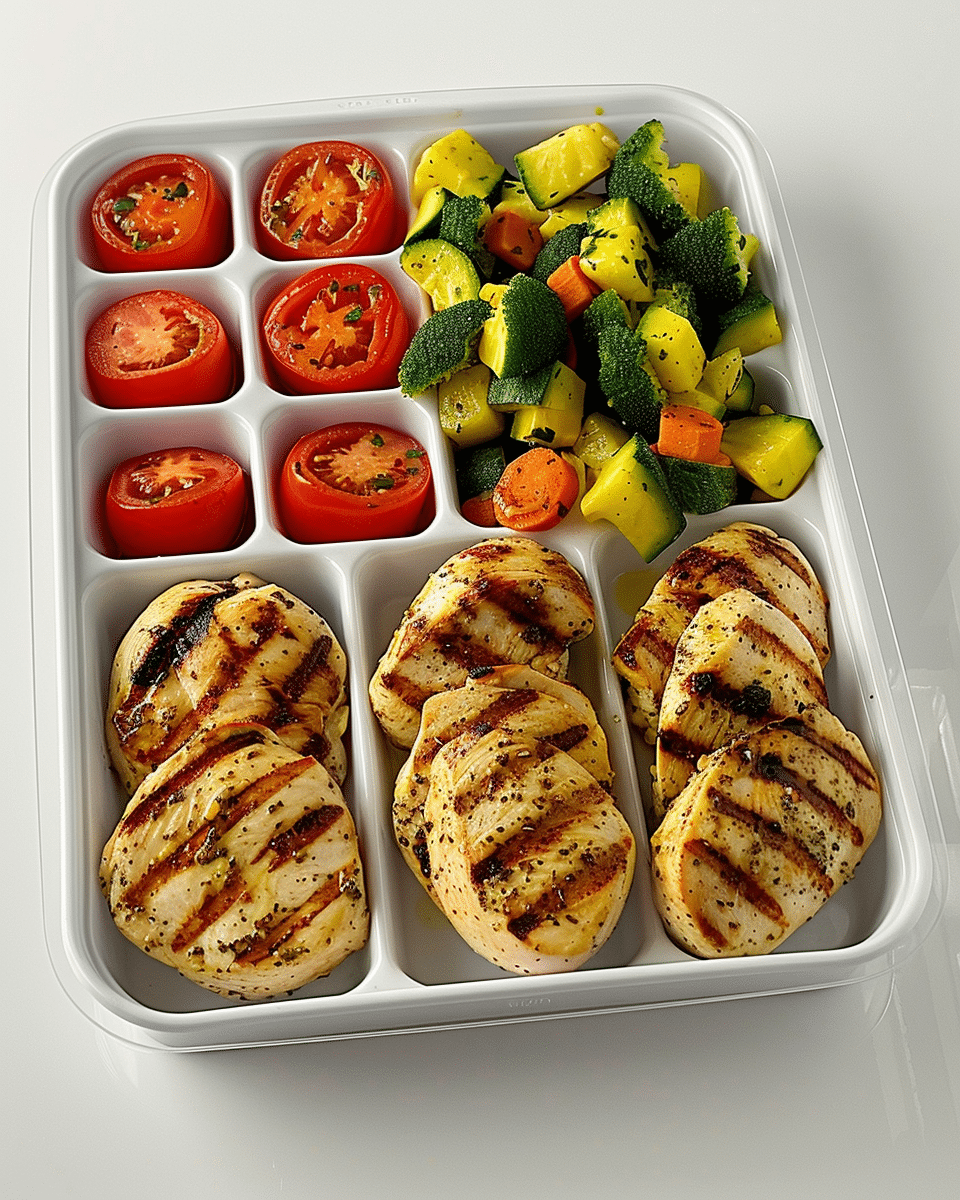 Grilled Chicken Breast with Steamed Veggie Medley