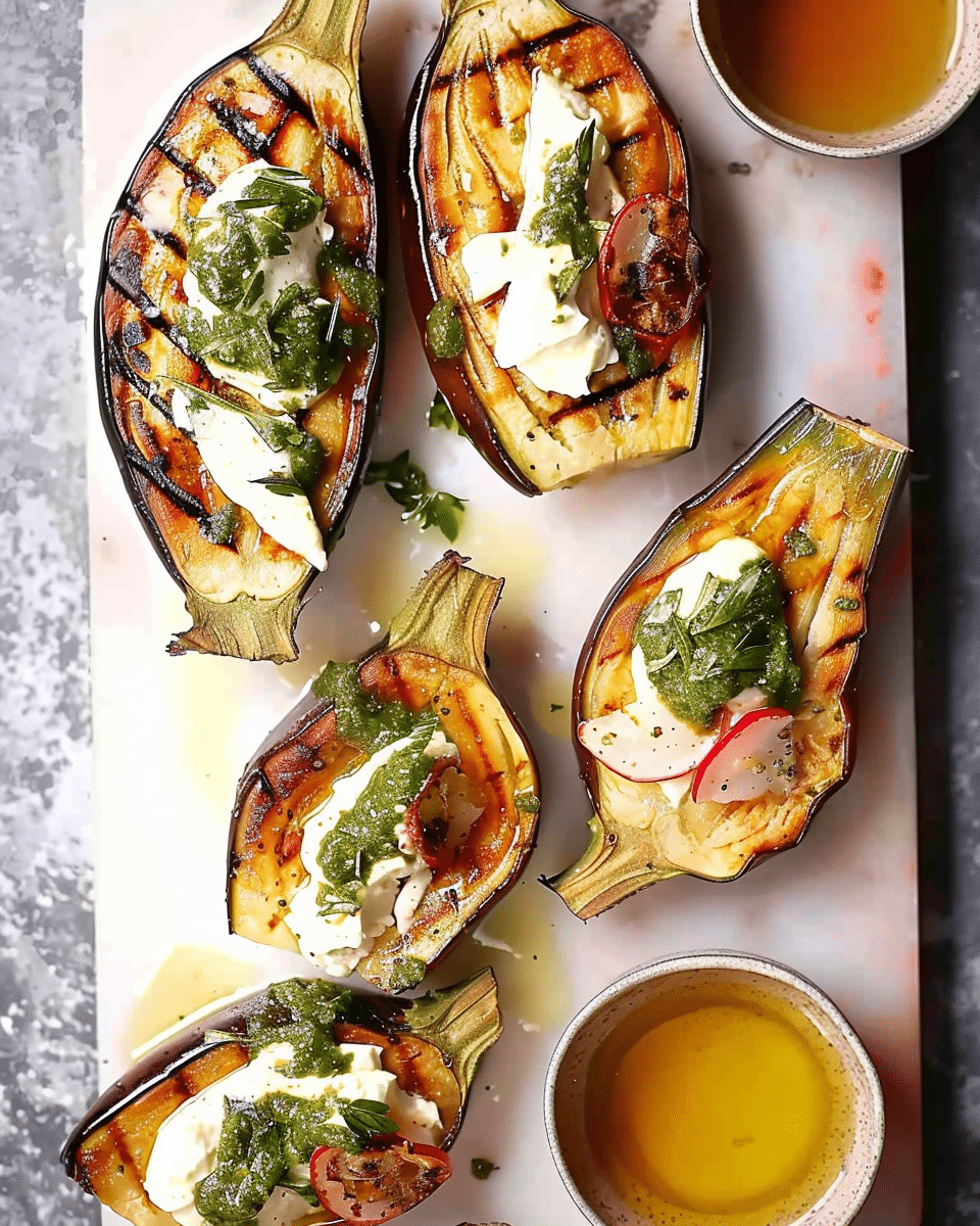 Grilled Eggplant with Yoghurt Sauce