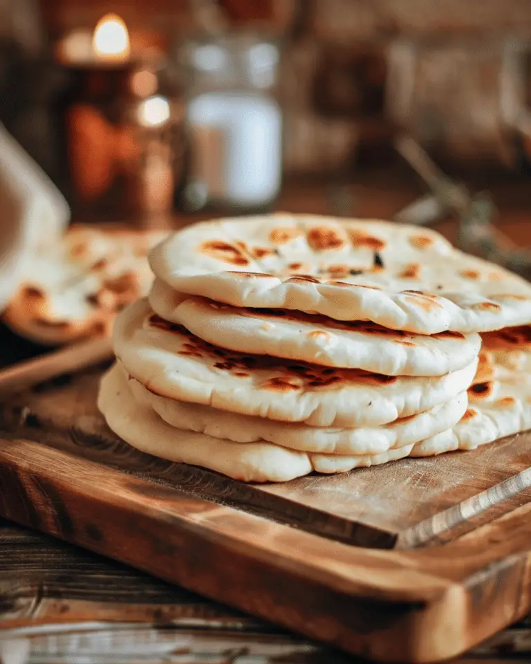 Homemade Roasted Garlic Naan Bread