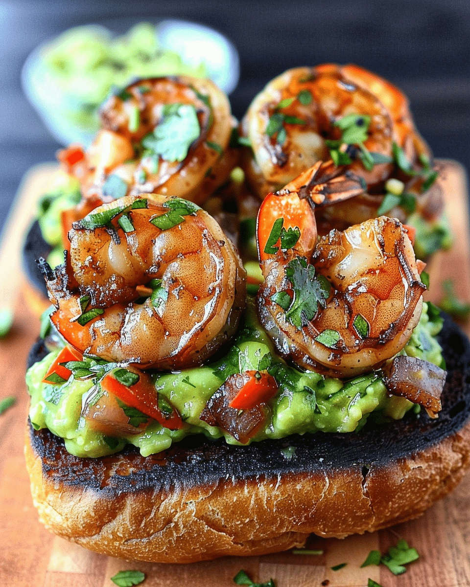 Homemade Shrimp Burger with Guacamole