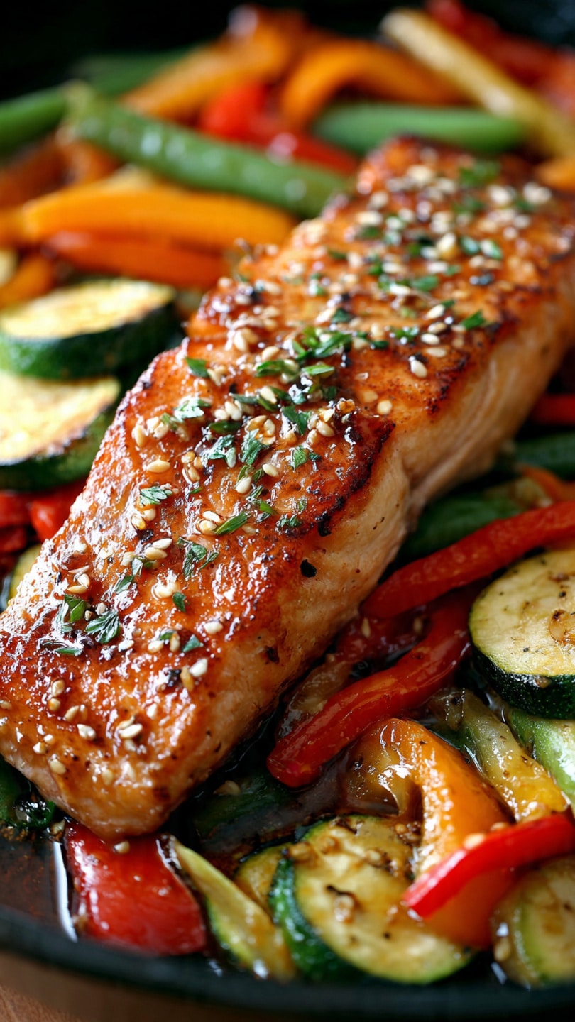 Honey Garlic Salmon and Mixed Veggies