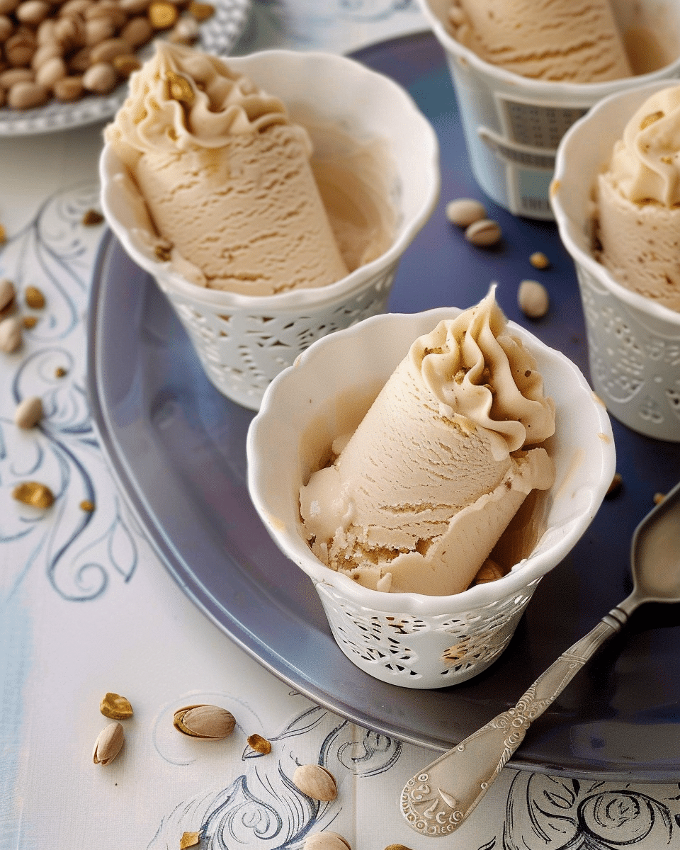 Honey Ice Cream with Pistachios