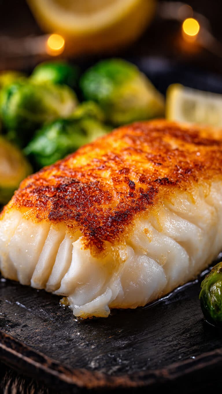 Lemon Garlic Butter Cod Bowls with Roasted Brussels Sprouts