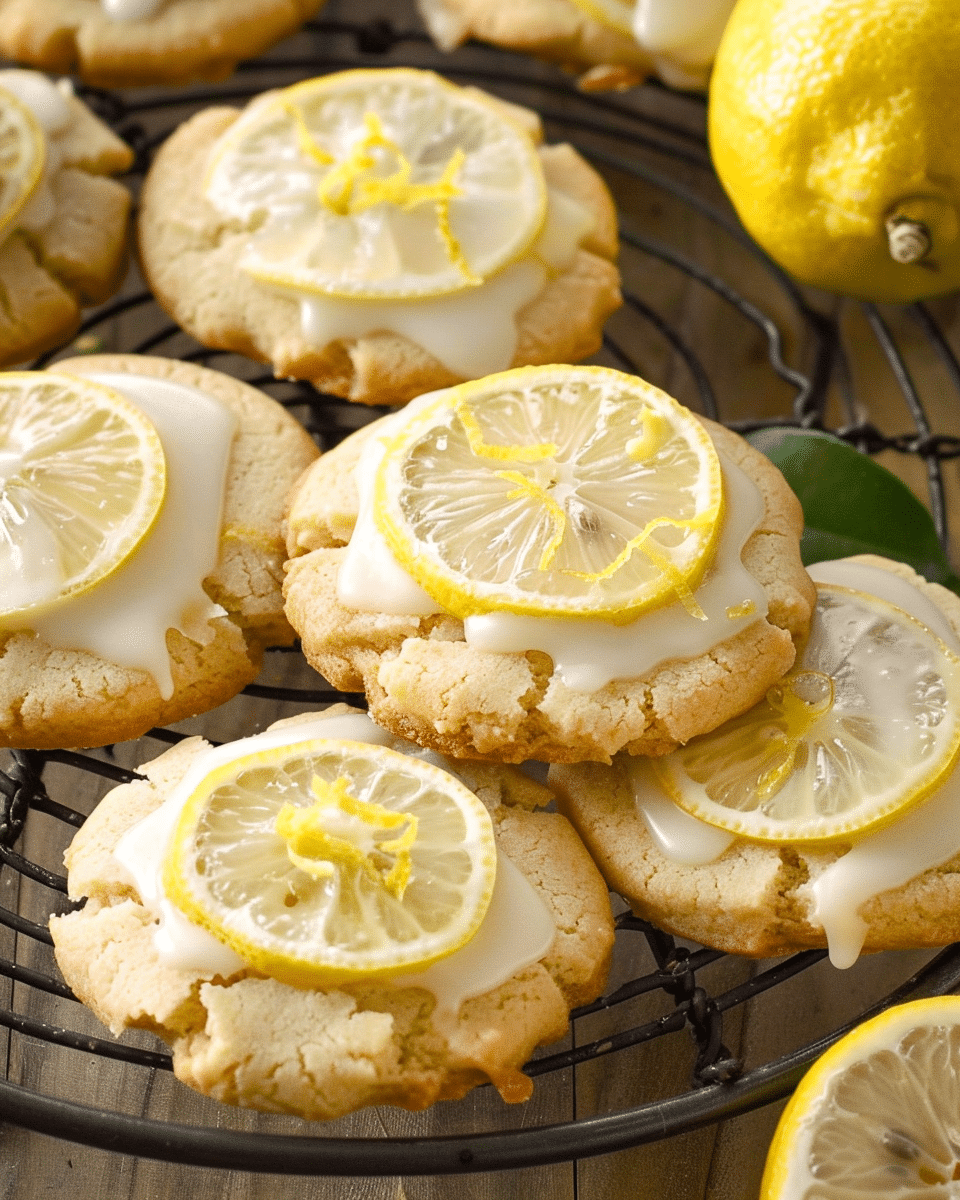 Lemon Olive Oil Cookies with Lemon Drizzle