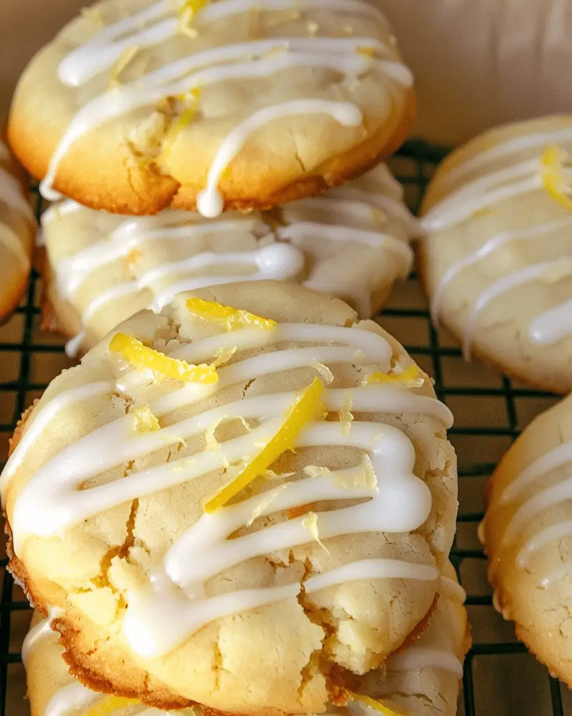 Lemon Olive Oil Cookies with Lemon Drizzle