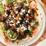 Lentil Kofta, Harissa & Feta Wraps