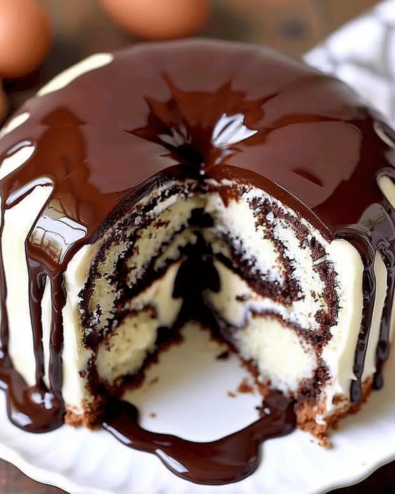 Moist Marble Cake with Chocolate Drizzle