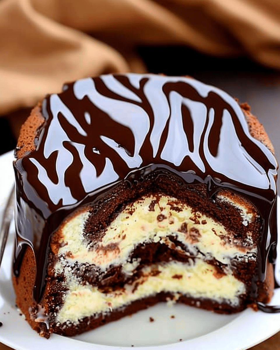 Moist Marble Cake with Chocolate Drizzle